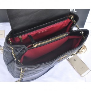 2014 Chanel Shoulder Bag in Sheepskin Leather A49331 Black