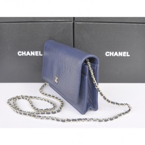 2014 Chanel WOC mini bags Original Camellia Leather A93301 Royal