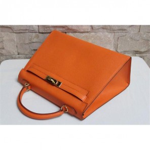 2014 Hermes Kelly 28cm Epsom Leather Bag Orange with Gold hardware