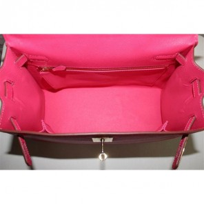 2014 Hermes Kelly 28cm Epsom Leather Bag Rose with Gold hardware