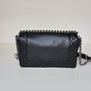 2014 LE Boy Chanel A67949 Black Flap Shoulder Bag in Calfskin Leather