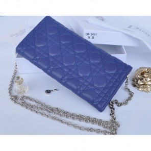 2014 Miss Dior Original leather wallet 3401 in Royalblue