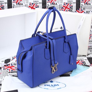 2014 PRADA Grainy Leather Tote Bag BN2767 Blue