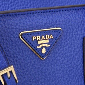 2014 PRADA Grainy Leather Tote Bag BN2767 Blue