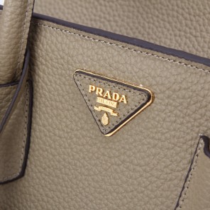 2014 PRADA Grainy Leather Tote Bag BN2767 Gray