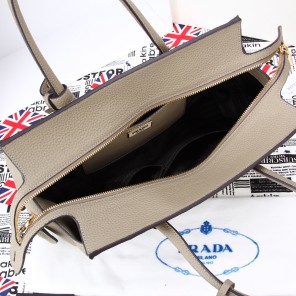 2014 PRADA Grainy Leather Tote Bag BN2767 Gray
