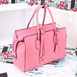 2014 PRADA Grainy Leather Tote Bag BN2767 Pink