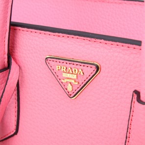 2014 PRADA Grainy Leather Tote Bag BN2767 Pink