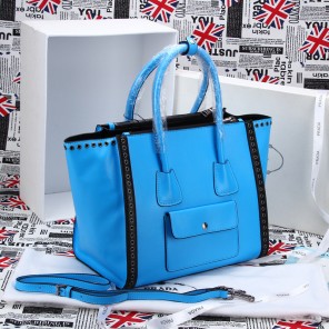 2014 Prada BN2619E Original Saffiano Leather Tote Bag in Blue