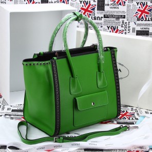 2014 Prada BN2619E Original Saffiano Leather Tote Bag in Green