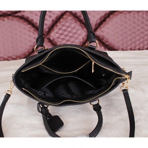 2014 Prada Calfskin Leather Tote Bag BN2645 Black