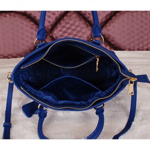 2014 Prada Calfskin Leather Tote Bag BN2645 Blue