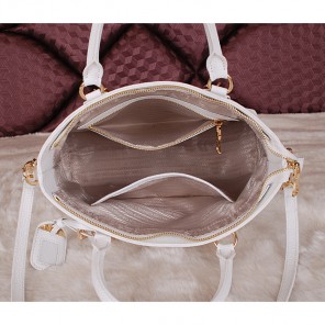 2014 Prada Calfskin Leather Tote Bag BN2645 White