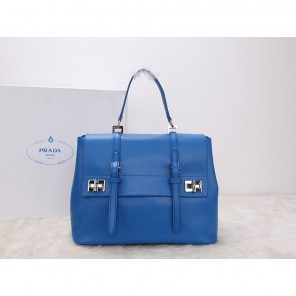 2014 Prada Calfskin Leather Tote Bag BN2789 Blue