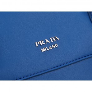 2014 Prada Calfskin Leather Tote Bag BN2789 Blue