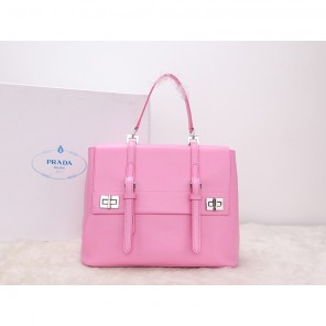 2014 Prada Calfskin Leather Tote Bag BN2789 Pink