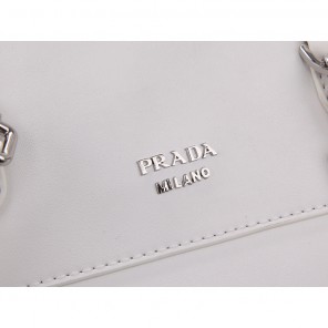 2014 Prada Calfskin Leather Tote Bag BN2789 White