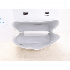 2014 Prada Calfskin Leather Tote Bag BN2789 White