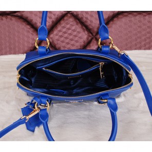 2014 Prada Grainy Leather Top Handle Bags BL1903 Blue