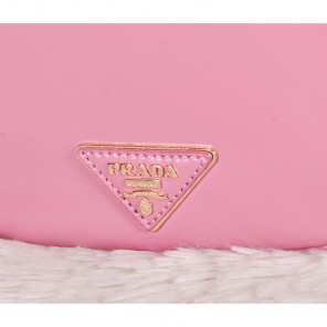 2014 Prada Iridescent Leather Boston Bag BN2318 Pink