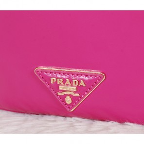 2014 Prada Iridescent Leather Boston Bag BN2318 Rose