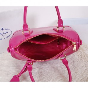 2014 Prada Iridescent Leather Boston Bag BN2318 Rose