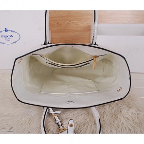2014 Prada Original Leather Tote Bag BN2773 White