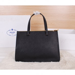 2014 Prada Saffiano Cuir Leather Tote BN2760 in Black