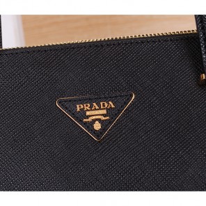 2014 Prada Saffiano Cuir Leather Tote BN2760 in Black