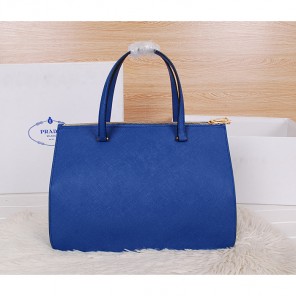 2014 Prada Saffiano Cuir Leather Tote BN2760 in Blue