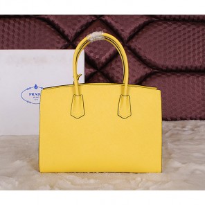 2014 Prada Saffiano Cuir Leather Tote Bag BN2788 Lemon