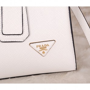 2014 Prada Saffiano Cuir Leather Tote Bag BN2788 White