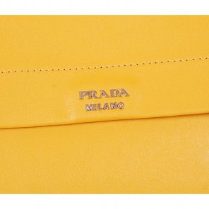 2014 Prada Smooth Leather Tote Bags BN2796 Lemon