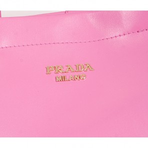 2014 Prada Soft Calf Leather Tote Bag BR5104 Pink