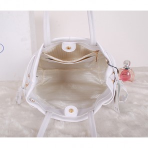 2014 Prada Soft Calf Leather Tote Bag BR5104 White