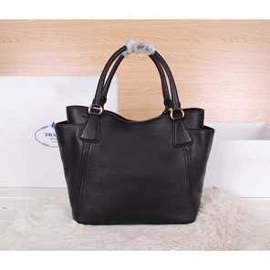 2014 Prada Vitello Daino Tote Bags Grainy Leather BR2435 Black