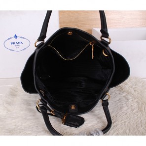 2014 Prada Vitello Daino Tote Bags Grainy Leather BR2435 Black