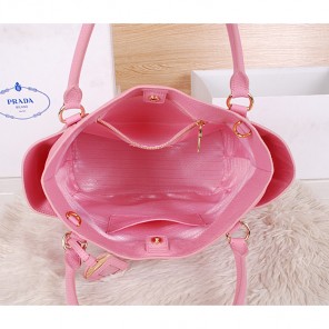 2014 Prada Vitello Daino Tote Bags Grainy Leather BR2435 Pink