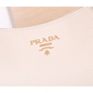 2014 Prada Vitello Daino Tote Bags Grainy Leather BR2435 White