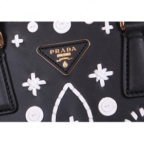 2014 Prada Weave Leather Tote Bags B2274 Black