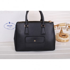 2014 Prada Weave Leather Tote Bags B2274 Black