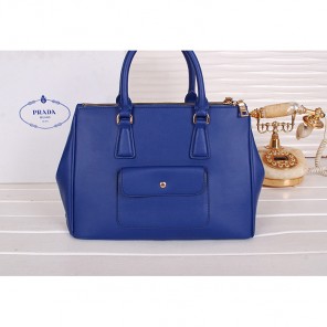 2014 Prada Weave Leather Tote Bags B2274 Blue