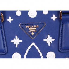 2014 Prada Weave Leather Tote Bags B2274 Blue