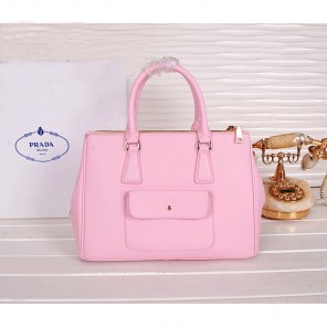 2014 Prada Weave Leather Tote Bags B2274 Pink