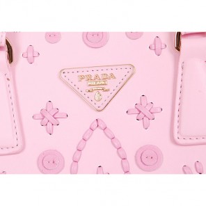 2014 Prada Weave Leather Tote Bags B2274 Pink