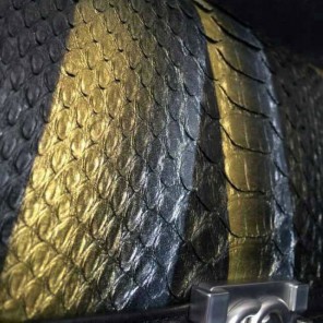 2015 Boy Chanel Flap Shoulder Bag Python Leather A66095 Black