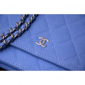 2015 Chanel A33814 Lavender Caviar Leather mini Flap Bag Silver