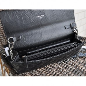 2015 Chanel A91808 original leather clutch chain bag Black