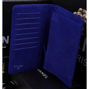2015 Chanel Bi-Fold Wallet in Original Leather A9555 Blue