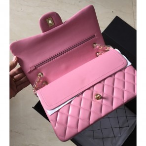 2015 Chanel Classic Flap Bag 1113 Original leather in Pink with Gold